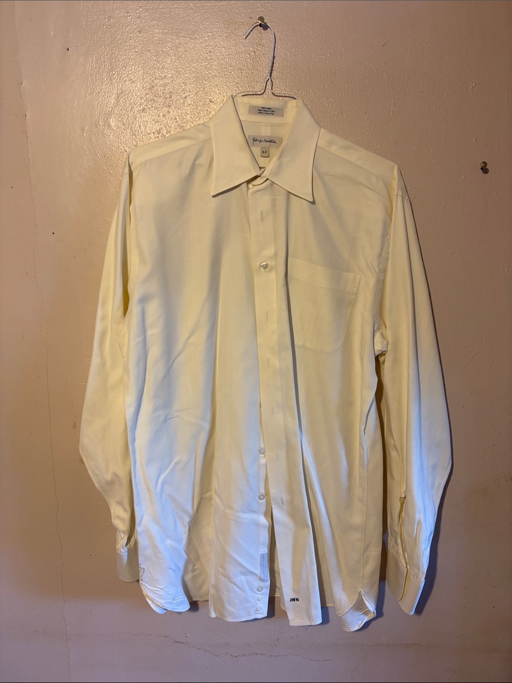 John W. Nordstrom Men's Long Sleeve Dress Shirt - Light Cream